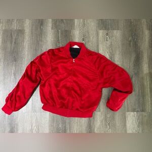 Victoria’s Secret Red Bomber Satiny Jacket Size Small pink label